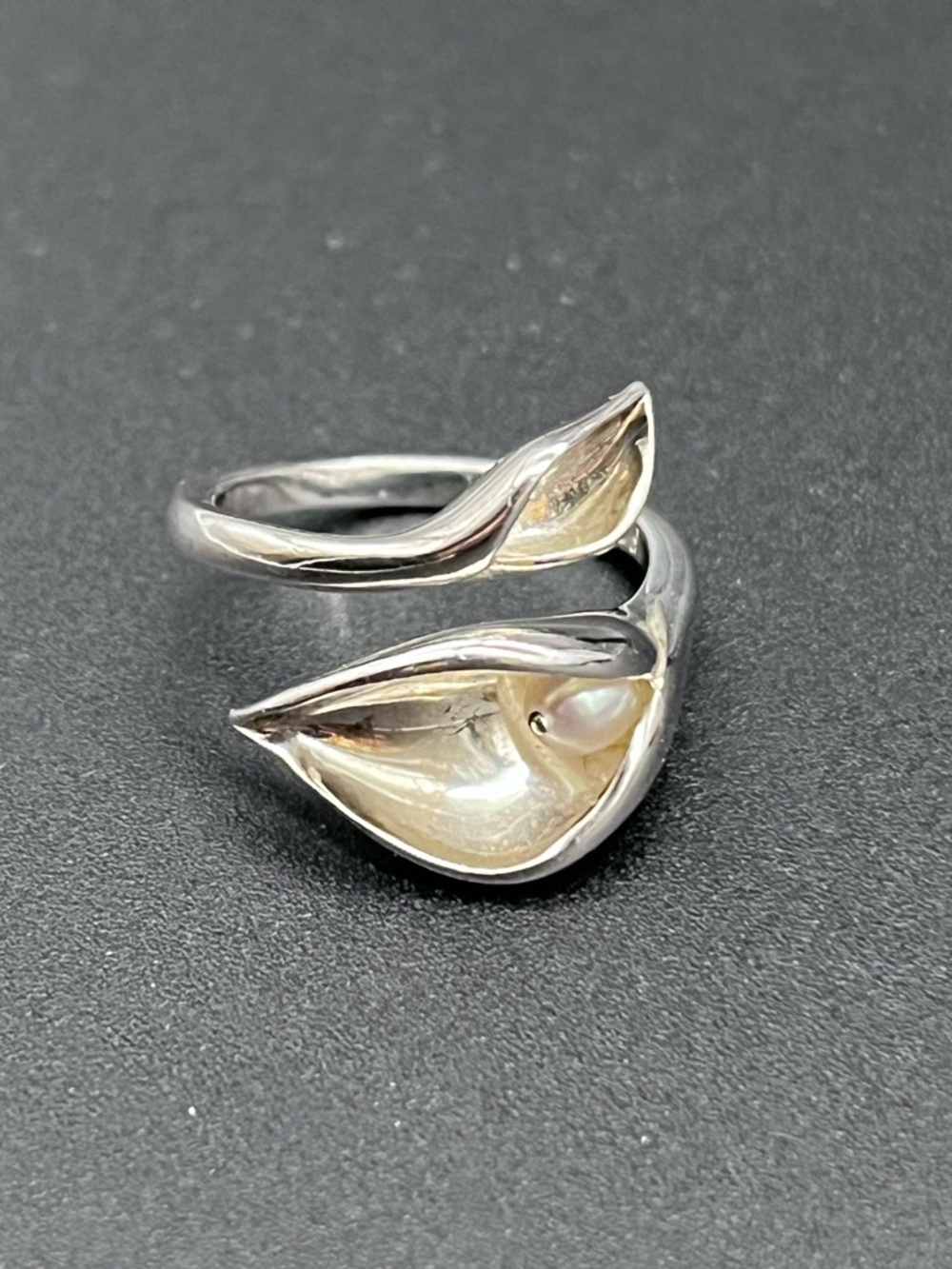 Sterling silver calla lily ring